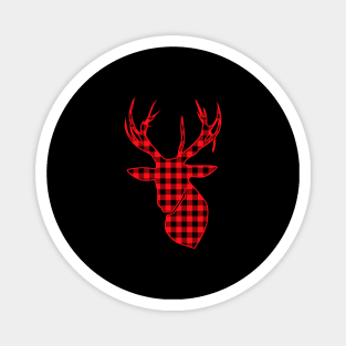 Reindeer Red Head Silhouette for a Reindeer Lover Magnet